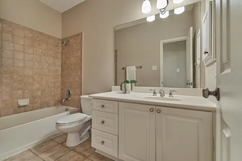 a view of a lake with a city