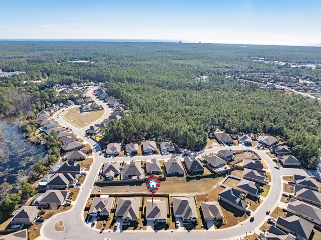 an aerial view of multiple house