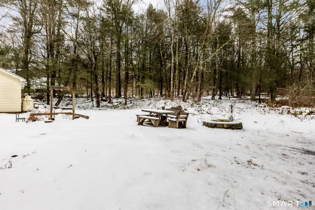a view of a road with snow on the road