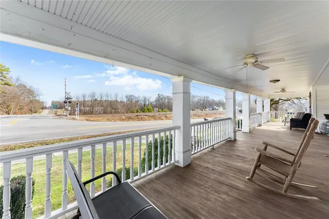 a view of a city from a balcony