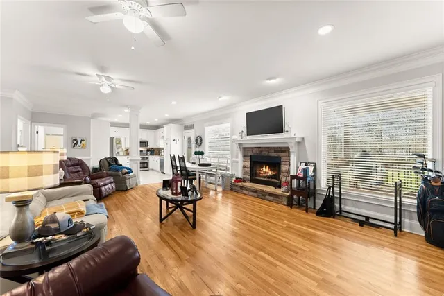 a living room with furniture or fireplace and a flat screen tv