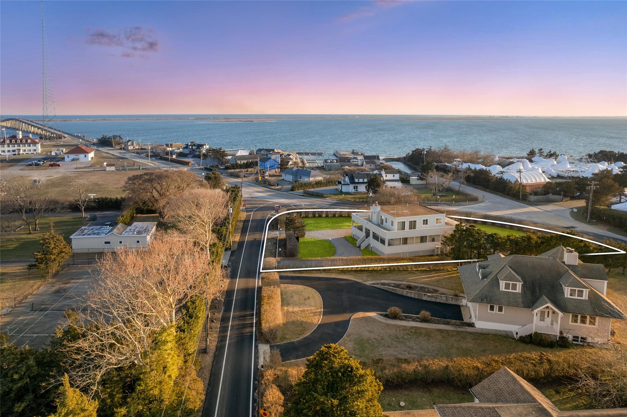 24 Lighthouse Road Hampton Bays, NY 11946 - Photo 1 of 1 Aerial view featuring a water view