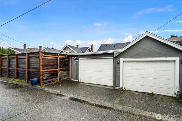a view of a garage