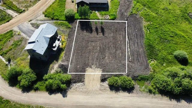 an aerial view of a house