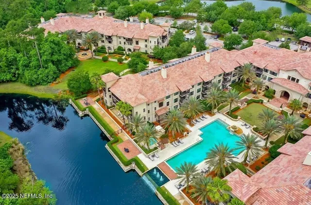 an aerial view of a house