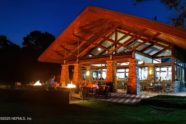 a view of a chairs and tables in patio