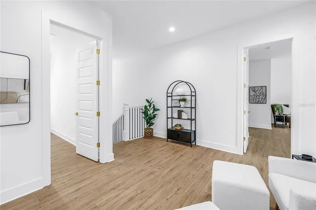 a view of livingroom with furniture and wooden floor
