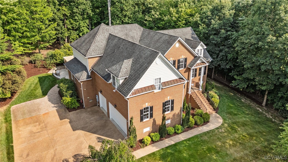 14337 Riverdowns S Drive Midlothian, VA 23113 - Photo 2 of 44 an aerial view of house with yard and trees all around