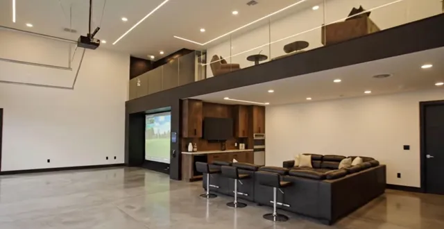 a living room with furniture