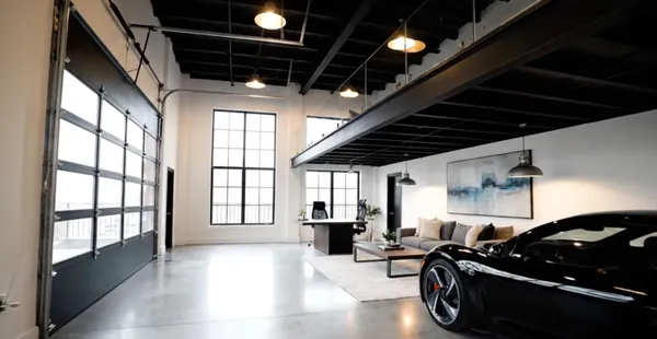 a gym room with wooden floor and furniture