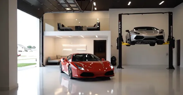 a car parked in a parking garage