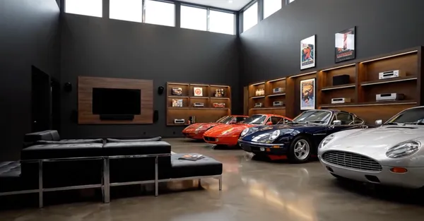 a cars parked in a parking room