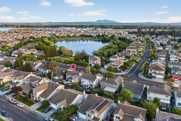 an aerial view of a city