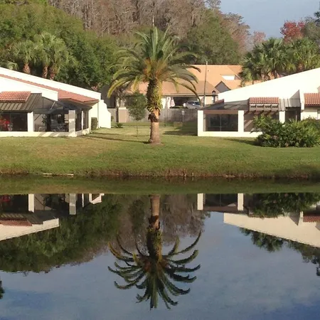 a view of a lake with a house