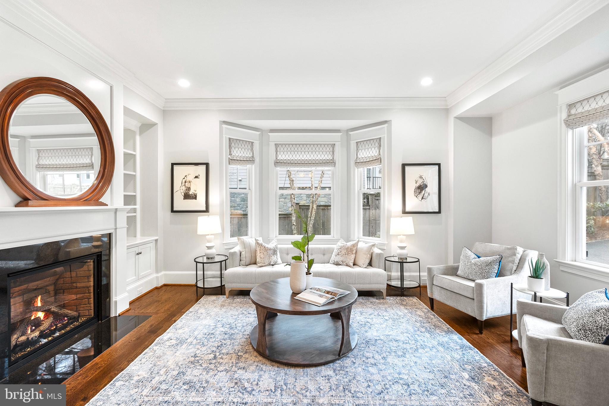 7221 Ridgewood Terrace Chevy Chase, MD 20815 - Photo 3 of 76 Formal Living Room with gas fireplace