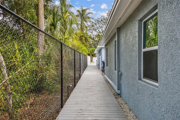 a view of a pathway of a building