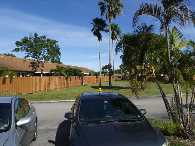 a view of a yard with patio