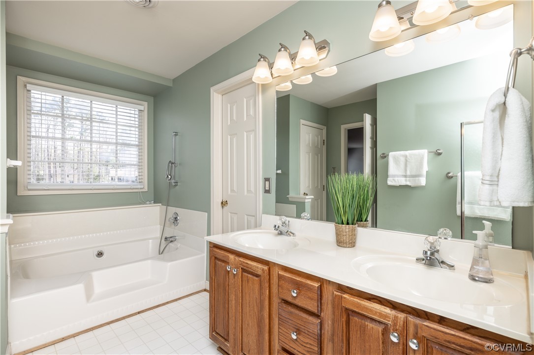 13900 Sagebrook Road Midlothian, VA 23112 - Photo 23 of 44 a bathroom with a tub sink and mirror