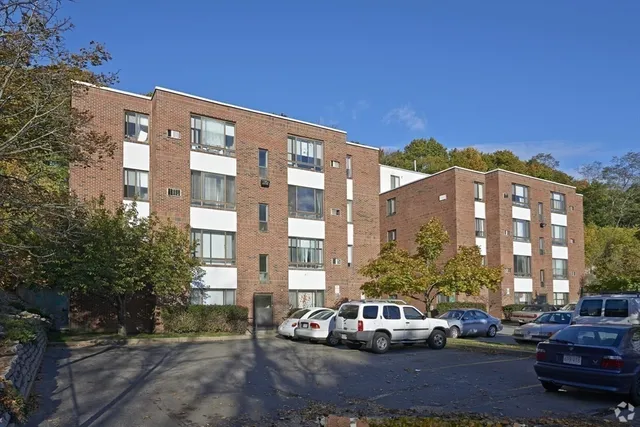 a car parked in front of a building
