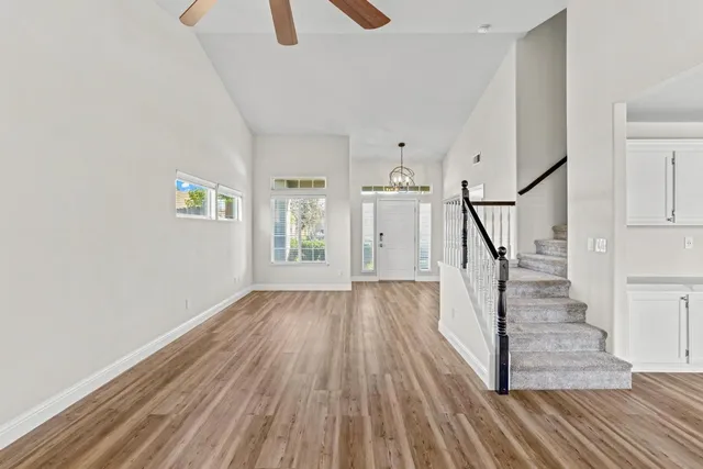 a view of entryway with wooden floor