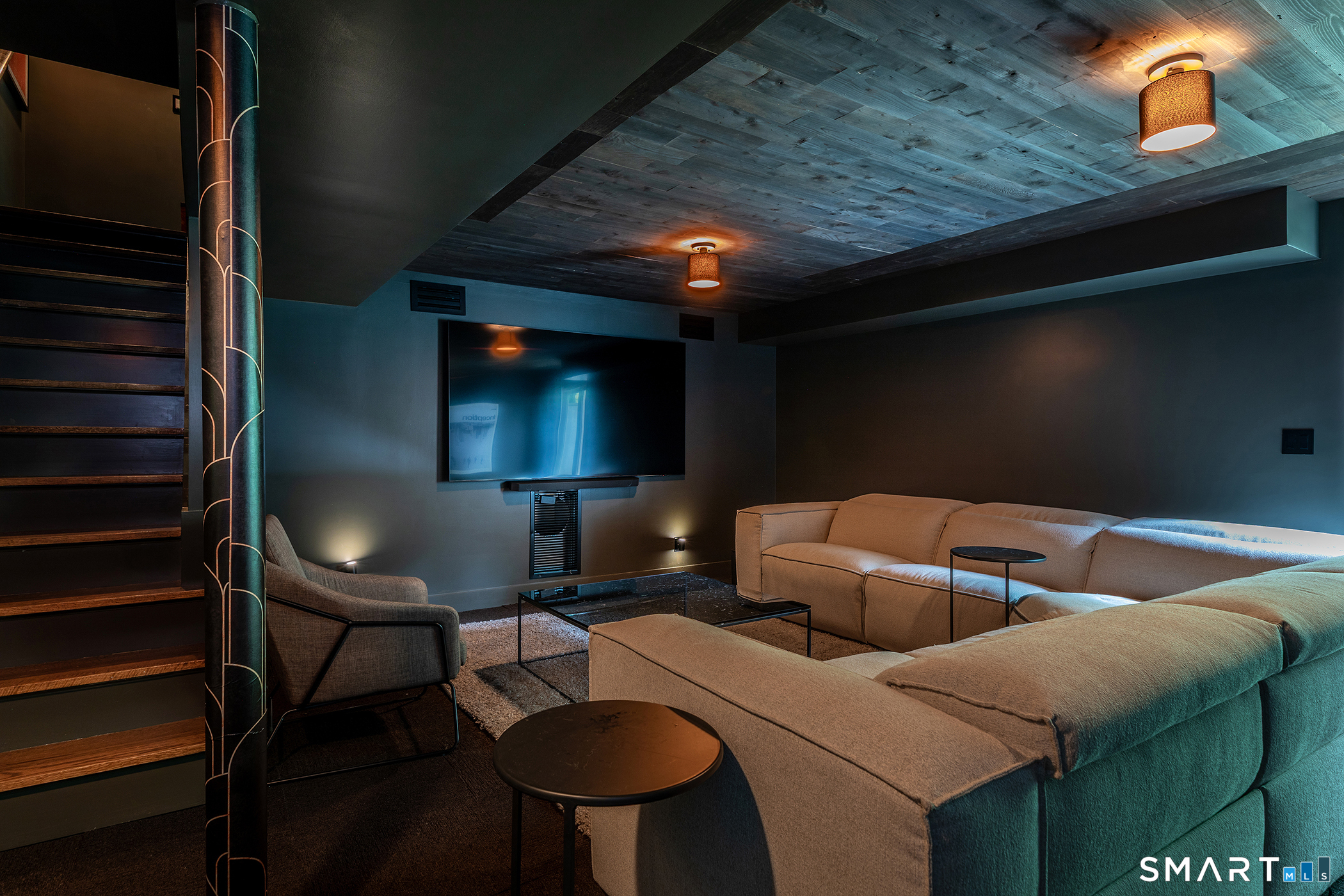 176 Apple Lane Roxbury, CT 06783 - Photo 25 of 32 Lower level media room with walkout access