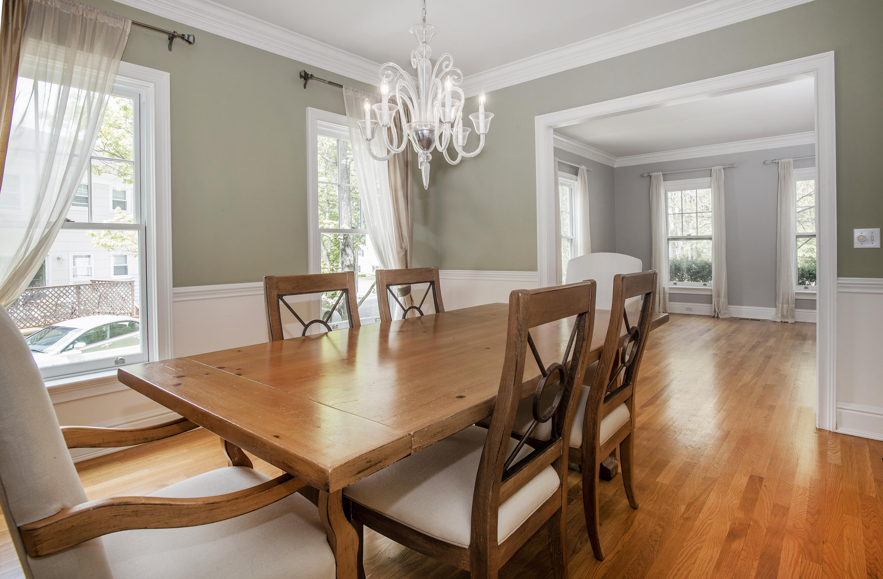 17 Brushy Ridge Road New Canaan, CT 06840 - Photo 7 of 35 a view of a dining room with furniture and wooden floor