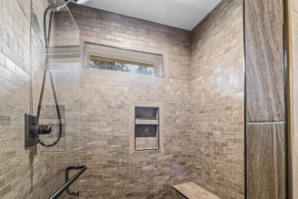a bathroom with a shower