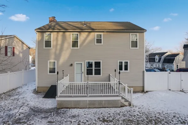 a view of a house with a deck