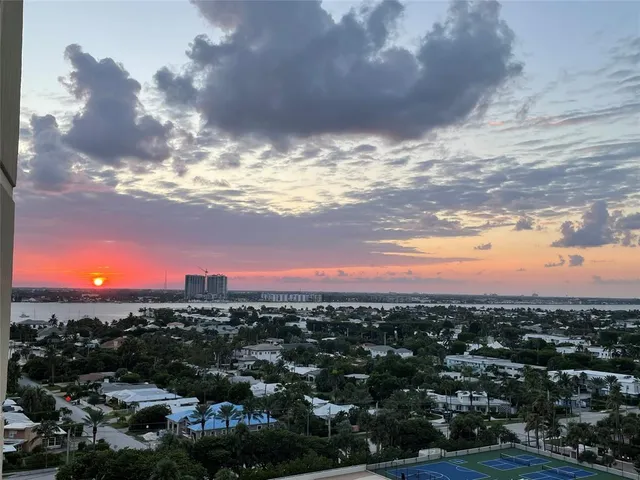 a view of city from balcony