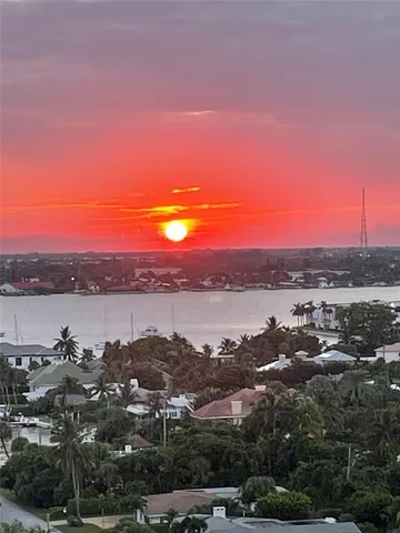 a view of city and mountain