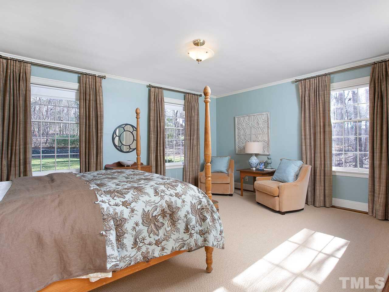 1528 Pinecrest Road Durham, NC 27705 - Photo 21 of 30 a bedroom with a bed and large windows