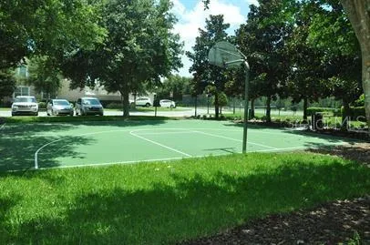 a view of outdoor space with a slide