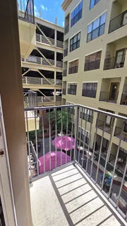 a view of balcony with door