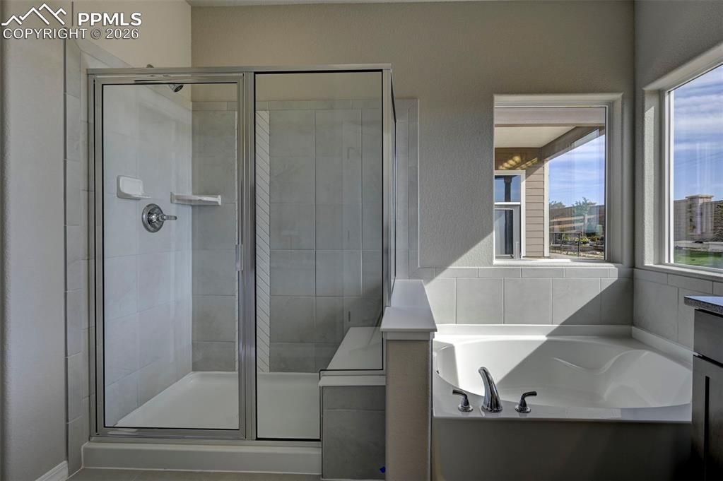 5167 Truscott Road Colorado Springs, CO 80925 - Photo 18 of 20 a bathroom with a shower and a sink