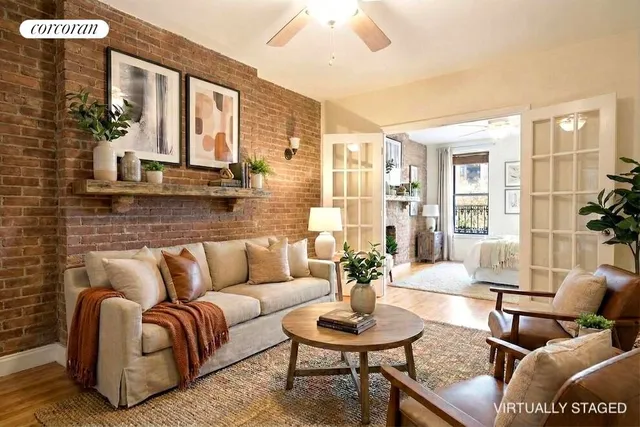 a picture of a bench in a building