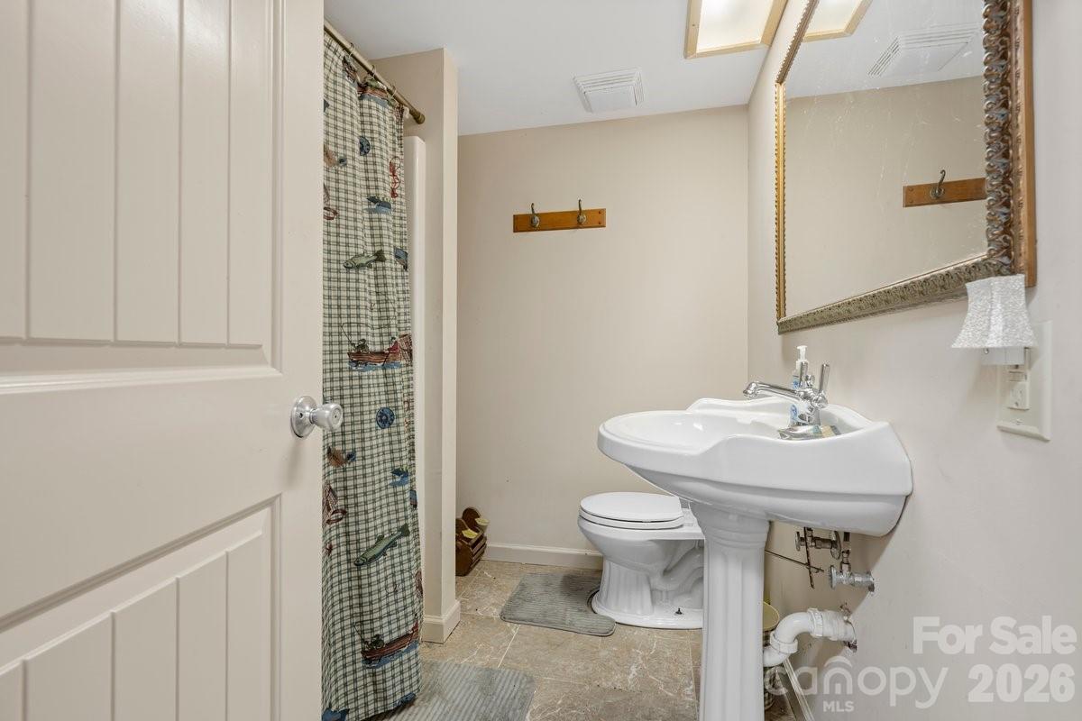 492 State Rd S-11-586 Gaffney, SC 29340 - Photo 29 of 45 a bathroom with a sink a toilet and shower curtain