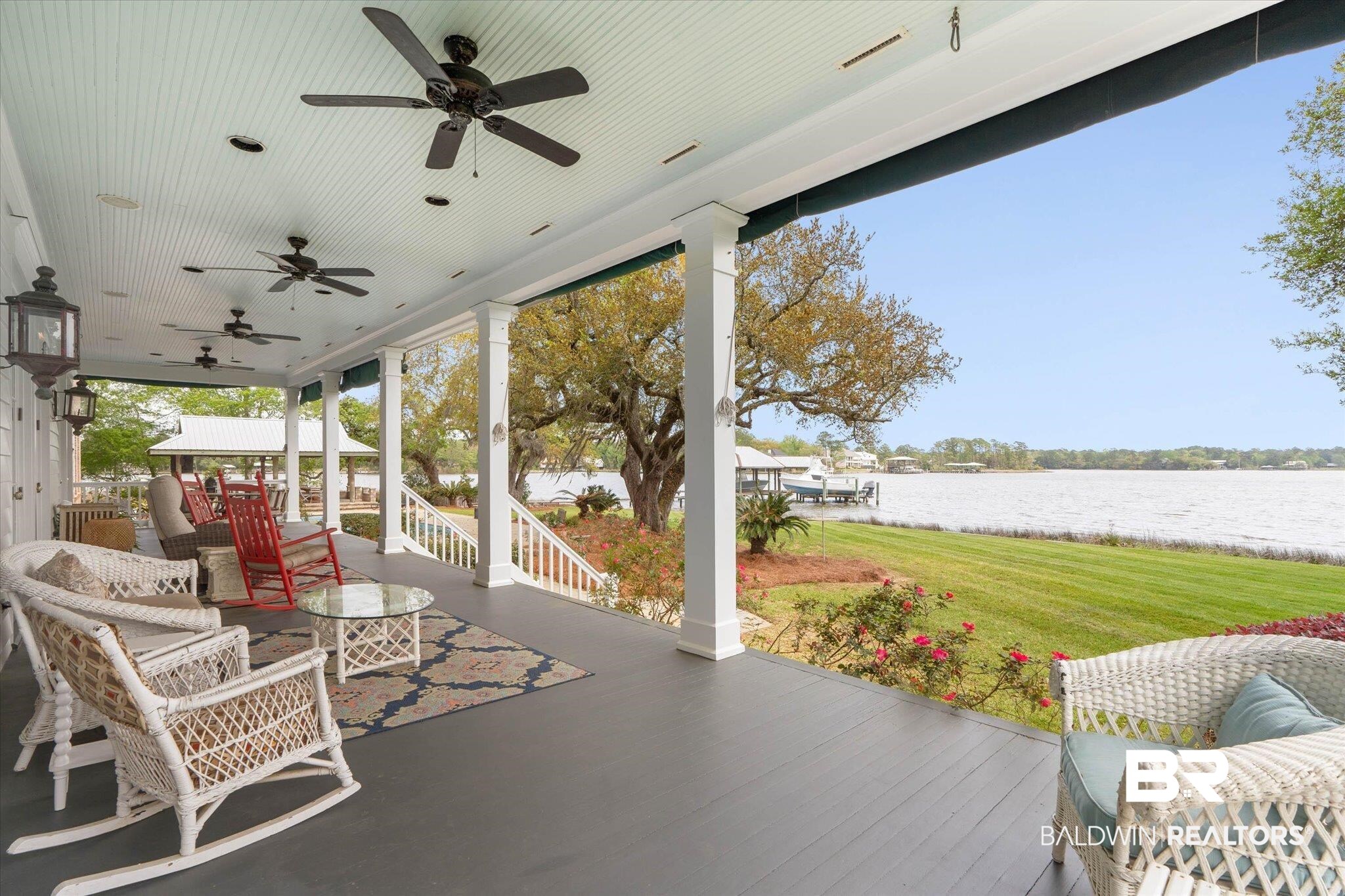 3500 Higgins Road Mobile, AL 36619 - Photo 34 of 54 Sunroom with ceiling fan and a water view
