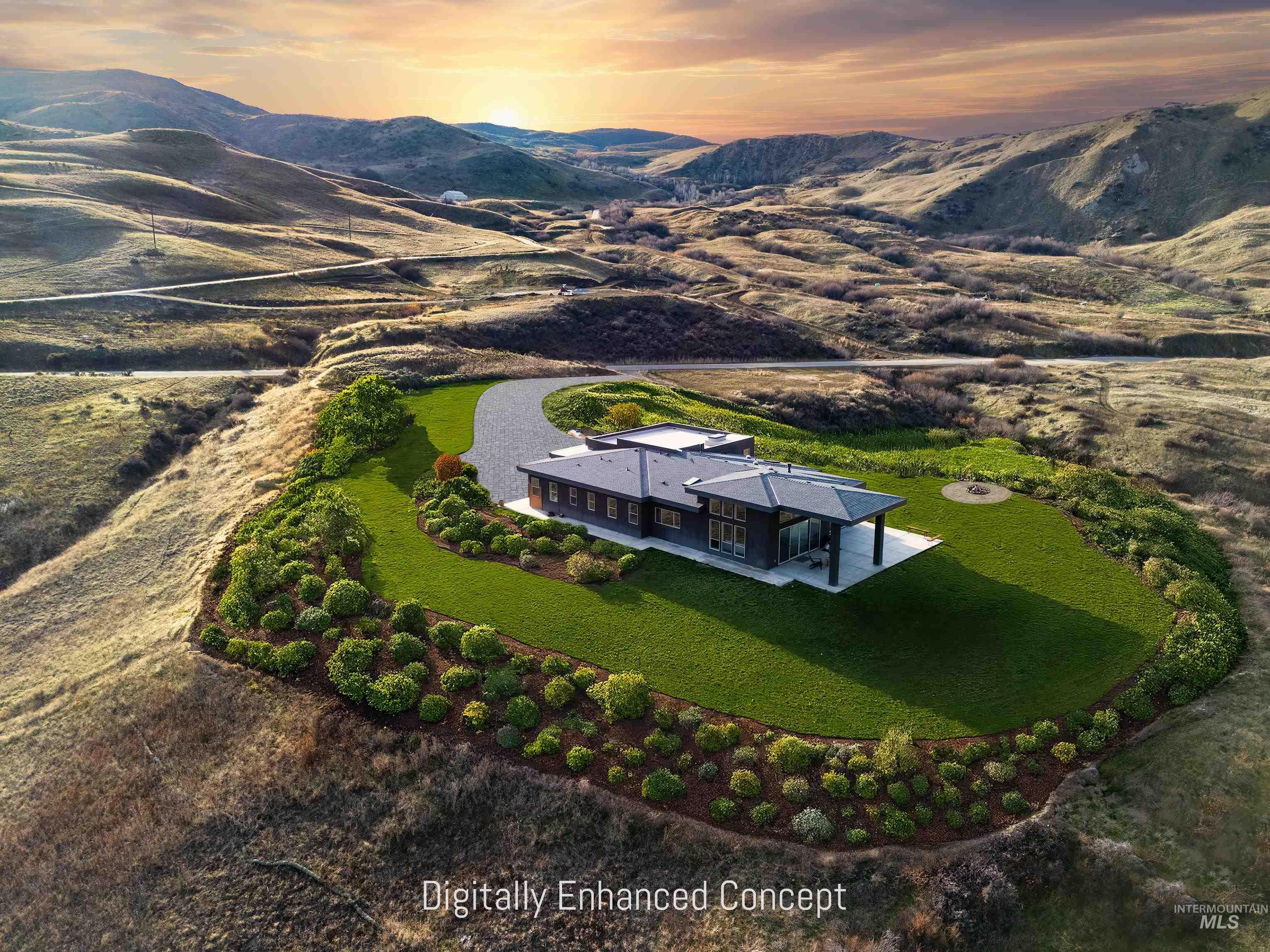 170 Summit Ridge Road Horseshoe Bend, ID 83629 - Photo 48 of 50 Aerial view at dusk of a mountain view