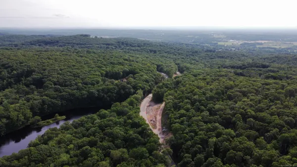 an aerial view of a city