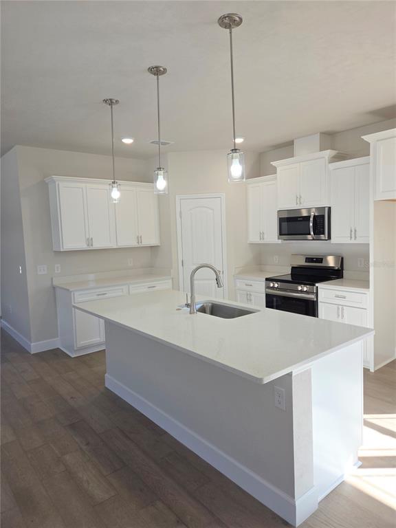1761 Southwest 244th Way Newberry, FL 32669 - Photo 5 of 21 a kitchen with kitchen island a sink stainless steel appliances and cabinets