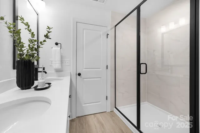 a bathroom with a shower