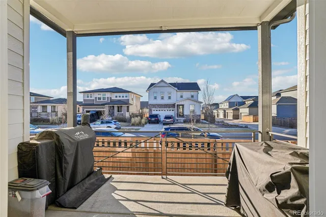 a roof deck with couch
