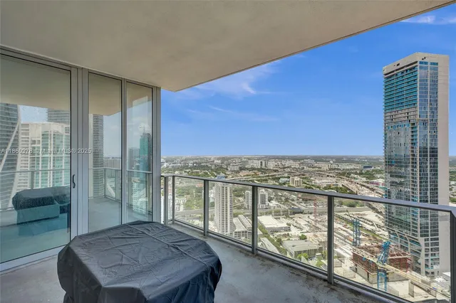 a view of balcony with city view