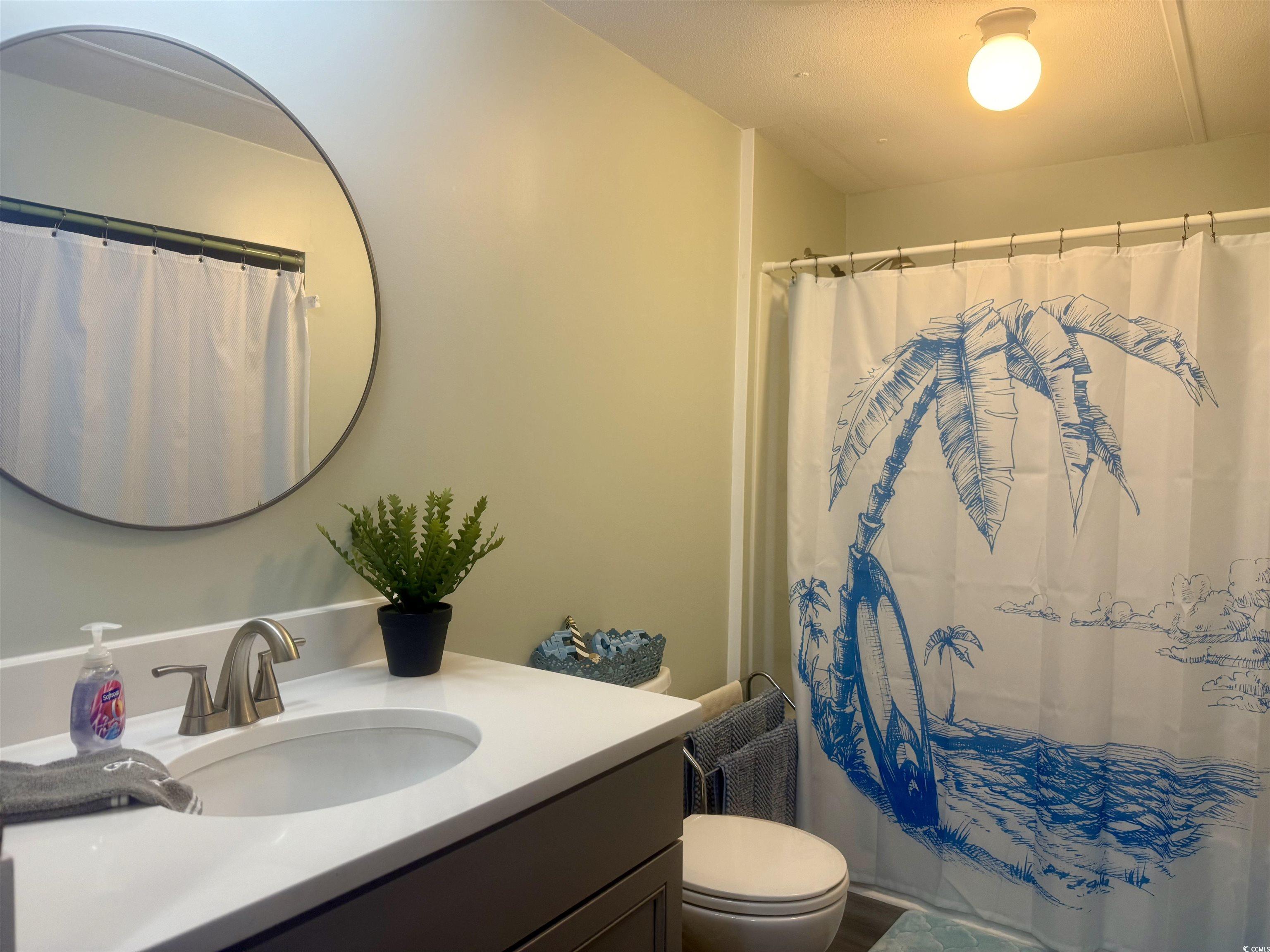 1672 Falcon Surfside Beach, SC 29575 - Photo 13 of 26 Bathroom with vanity and a shower with shower curtain