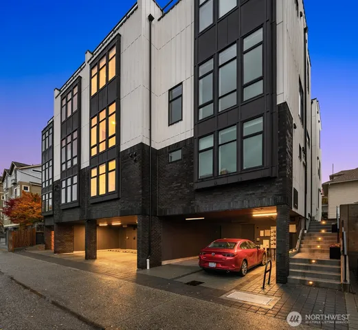 a car parked in front of a building