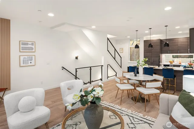 a living room with furniture