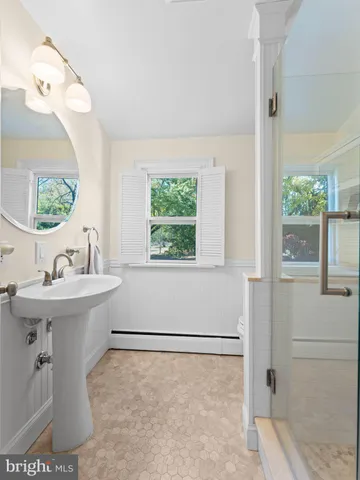 a bathroom with a shower