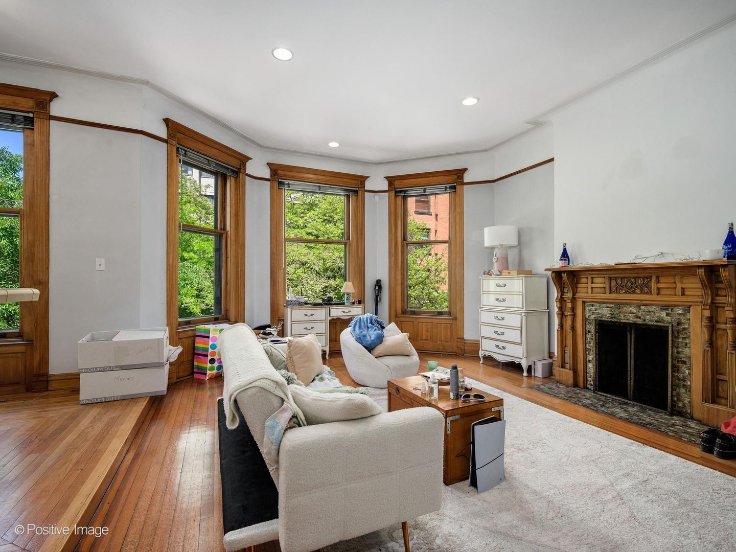 33 East Division Street Chicago, IL 60611 - Photo 23 of 34 a living room with furniture and a fireplace