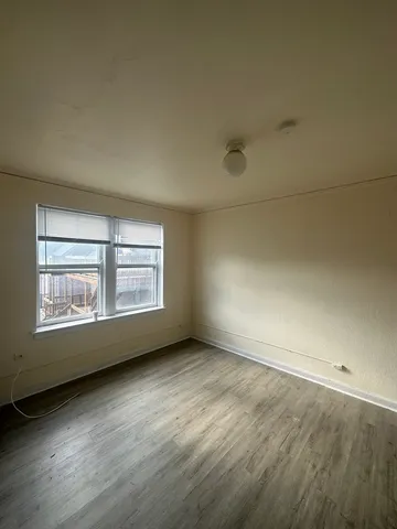 an empty room with a window