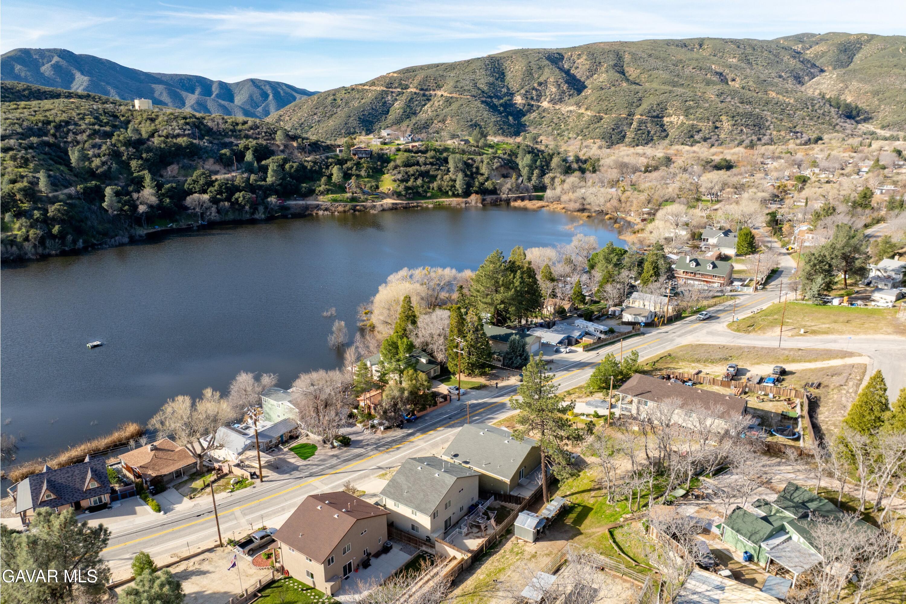 17819 Elizabeth Lake Road Lake Hughes, CA 93532 - Photo 8 of 28 an aerial view of lake and residential houses with outdoor space